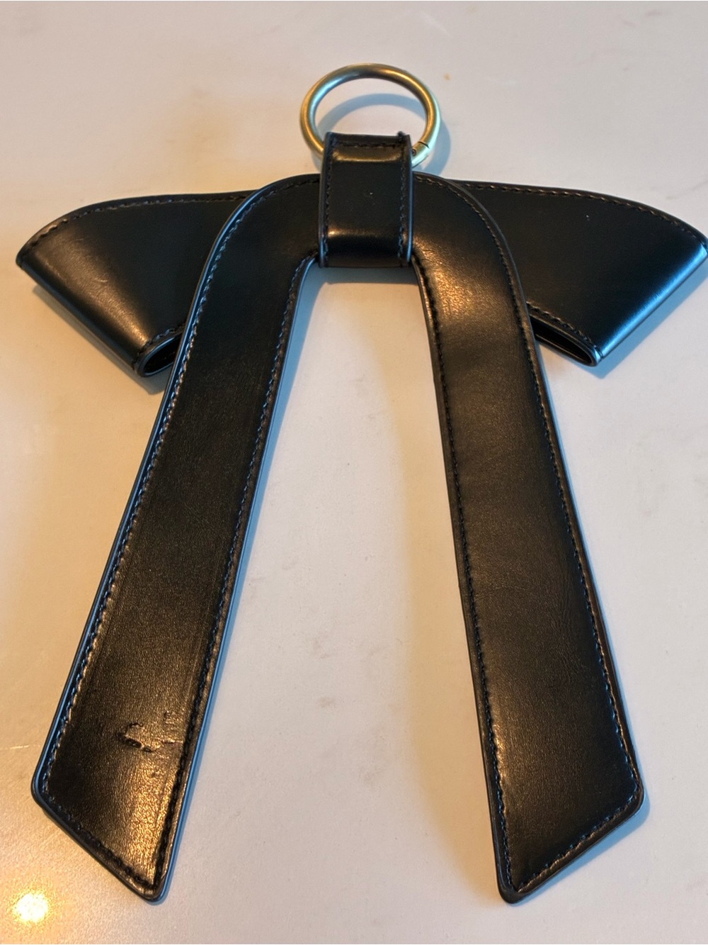 Vintage Exaggerated Bag Charm or Bold Key Chain Vegan Leather